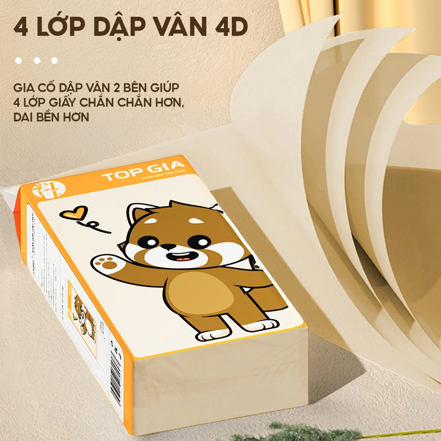 Giấy rút đáy treo tường Gấu Trúc